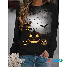 Womens 3D Graphic Prints Pumpkin Sweatshirt Pullover Print