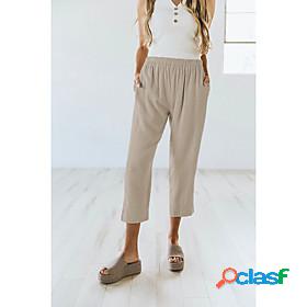 Womens Basic Casual / Sporty Pocket Elastic Waist Chinos