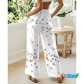 Womens Basic Chino Elastic Drawstring Design Print Culottes