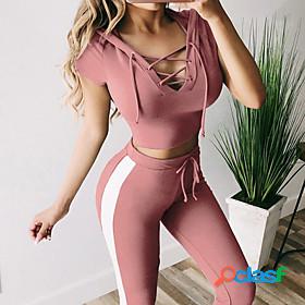 Womens Basic Color Block Vacation Casual / Daily Two Piece