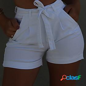 Womens Basic Fashion Pocket Shorts Short Pants Micro-elastic