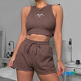 Womens Basic Streetwear Print Letter Daily Vacation Beach