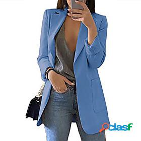 Womens Blazer Classic Solid Color Chic Modern Long Sleeve
