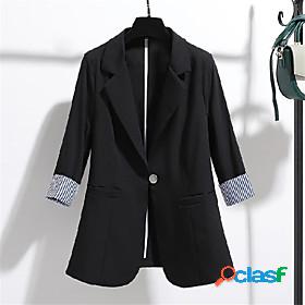 Womens Blazer Fall Spring Daily Work Regular Coat Turndown