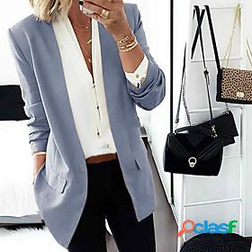 Womens Blazer Pure Color Solid Color Casual Coat Causal Fall