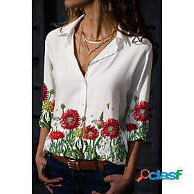 Women's Blouse Shirt Floral Theme Floral Graphic Shirt