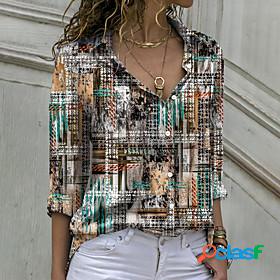 Women's Blouse Shirt Graphic Abstract Shirt Collar Button