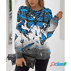 Womens Butterfly Animal Sweatshirt Pullover Print 3D Print
