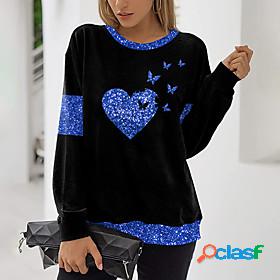 Womens Butterfly Heart Sweatshirt Pullover Print 3D Print