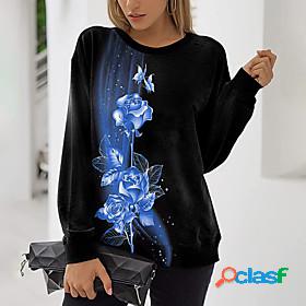 Women's Butterfly Rose Sweatshirt Pullover Print 3D Print