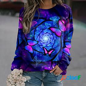 Womens Butterfly Sweatshirt Pullover Print 3D Print Casual