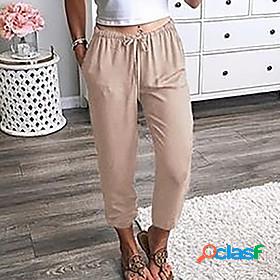 Womens Chino Drawstring Pants Chinos Ankle-Length Pants