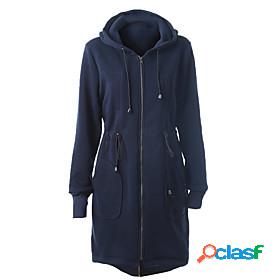 Womens Coat Autumn / Fall Winter Daily Work Long Coat