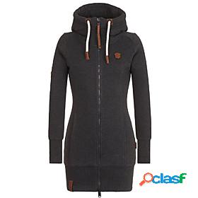 Womens Coat Fall Winter Casual Daily Long Coat Stand Collar