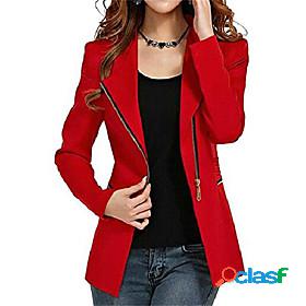 Womens Coat Pocket Solid Color Basic Long Sleeve Coat Street