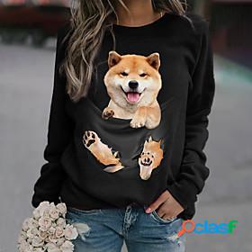 Womens Dog 3D Sweatshirt Pullover 3D Print Hot Stamping