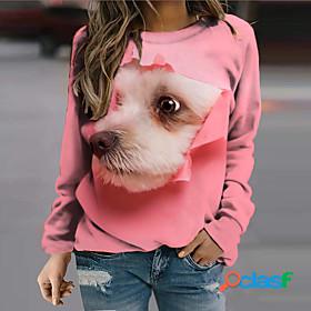 Womens Dog 3D Sweatshirt Pullover Print 3D Print Daily