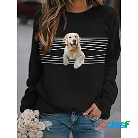 Womens Dog Graphic 3D Hoodie Sweatshirt Print Daily Basic