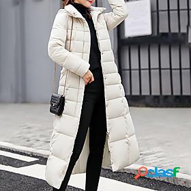 Womens Down Parka Fall Daily Outdoor Long Coat Windproof