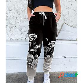 Womens Fashion Casual / Sporty Pocket Print Flare Sweatpants