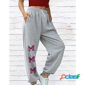 Womens Fashion Casual / Sporty Pocket Print Sweatpants Full