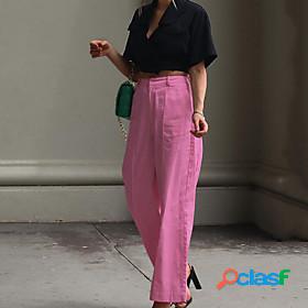 Womens Fashion Wide Leg Culottes Wide Leg Chinos Full Length