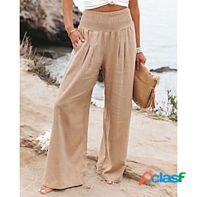 Womens Fashion Wide Leg Side Pockets Culottes Wide Leg