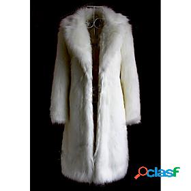 Women's Faux Fur Coat Fall Winter Daily Maxi Coat Regular