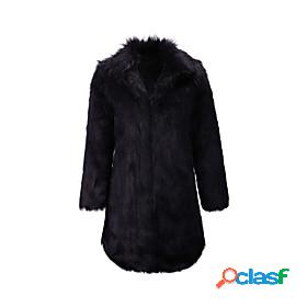 Womens Faux Fur Coat Fall Winter Going out Long Coat Thermal
