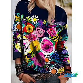 Womens Floral Graphic 3D Hoodie Sweatshirt Print 3D Print