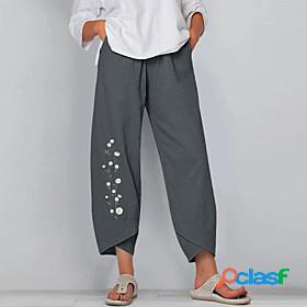 Womens Folk Style Print Capri shorts Ankle-Length Pants