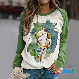 Womens Frog Animal Sweatshirt Print 3D Print Casual Daily