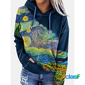 Womens Galaxy Graphic Abstract Pullover Hoodie Sweatshirt