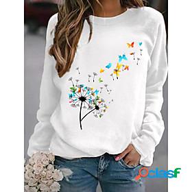 Womens Graphic Butterfly Dandelion Hoodie Sweatshirt Daily