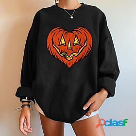 Womens Graphic Prints Pumpkin Sweatshirt Pullover Print Hot