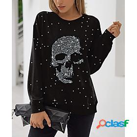 Womens Graphic Prints Skull Sweatshirt Pullover Print 3D