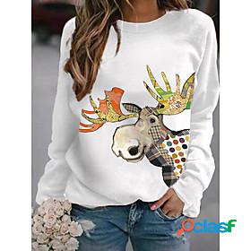 Women's Graphic Reindeer Hoodie Sweatshirt Daily Basic
