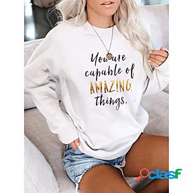 Women's Graphic Text Slogan Hoodie Sweatshirt Daily Basic