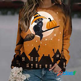 Womens Halloween Pumpkin Sweatshirt Print 3D Print Halloween