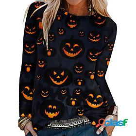 Womens Halloween T shirt Abstract Painting Long Sleeve