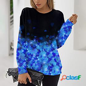 Womens Heart Sweatshirt Pullover Print 3D Print Daily Sports