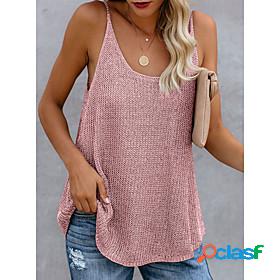 Womens Holiday Camisole Tank Top Color Block U Neck Basic