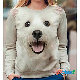 Womens Hoodie Sweatshirt Dog Graphic 3D Daily Casual Hoodies