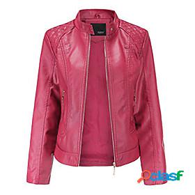 Womens Jacket Modern Style Solid Color Casual Coat
