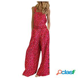 Womens Jumpsuit Floral / Botanical Casual School Daily Wear