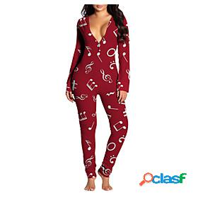 Womens Jumpsuit Geometric Print Casual Daily V Neck Street