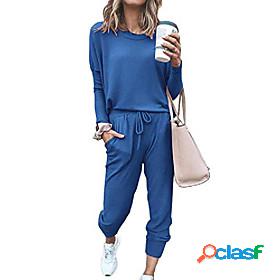 Womens Jumpsuit Solid Color Basic Regular Fit ArmyGreen Blue