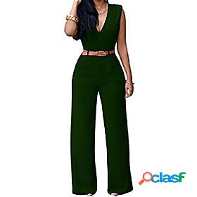 Womens Jumpsuit Solid Color Casual Casual Daily Sleeveless