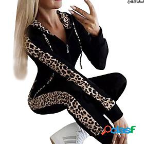 Womens Leopard Cheetah Print Indoor Two Piece Set Pant
