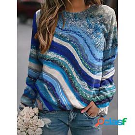 Womens Lines / Waves Abstract Sweatshirt Pullover Print 3D